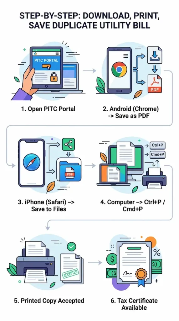 infographic: How to download, print and save your duplicate bill