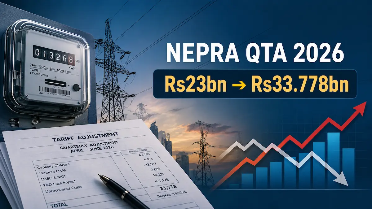 NEPRA QTA 2026 showing the revised DISCO quarterly tariff adjustment request from Rs23 billion to Rs33.778 billion