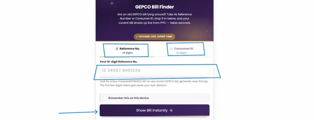 step by step check your GEPCO bill online